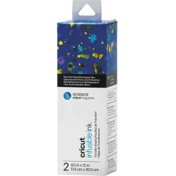 CRICUT - Feuilles de transfert pour mug press - splash bleu - 11,4 x 30,5 cm