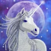 CRYSTAL ART - Carte crystal art à diamanter - licorne cosmique - 18 x 18 cm