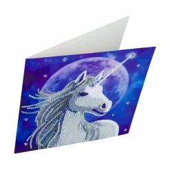 CRYSTAL ART - Carte crystal art à diamanter - licorne cosmique - 18 x 18 cm