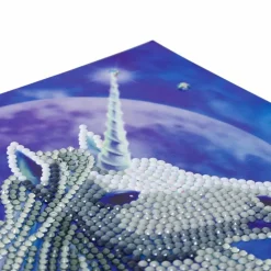 CRYSTAL ART - Carte crystal art à diamanter - licorne cosmique - 18 x 18 cm