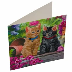 CRYSTAL ART - Carte crystal art à diamanter - chatons- 18 x 18 cm
