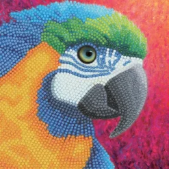 CRYSTAL ART - Carte crystal art à diamanter - perroquet - 18 x 18 cm
