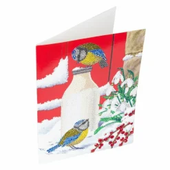 CRYSTAL ART - Carte crystal art à diamanter - oiseaux sur la neige - 29 x 21 cm