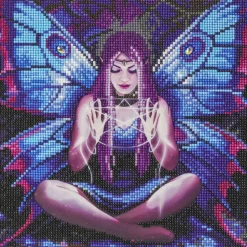 CRYSTAL ART - Tableau crystal art à diamanter - tisseuse - 30 x 30 cm