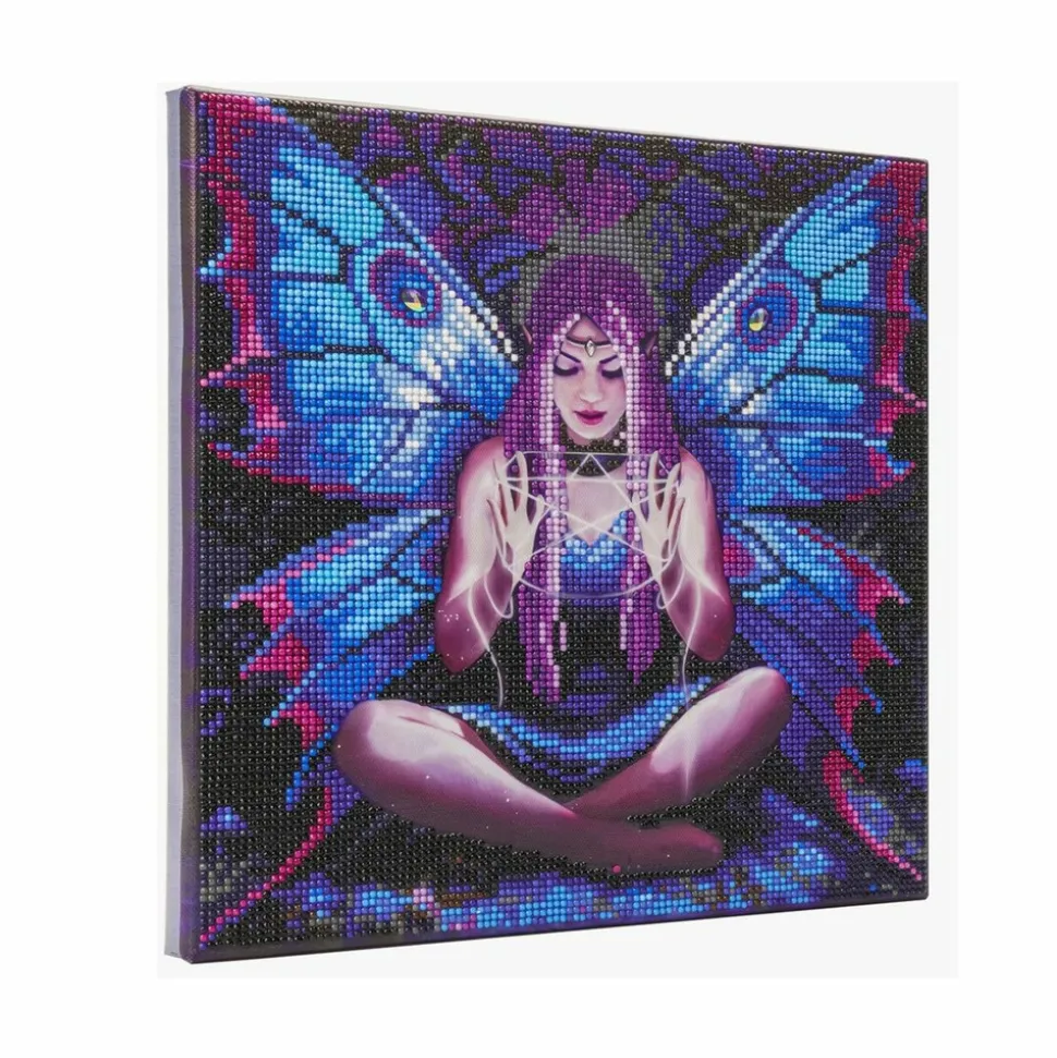 CRYSTAL ART - Tableau crystal art à diamanter - tisseuse - 30 x 30 cm