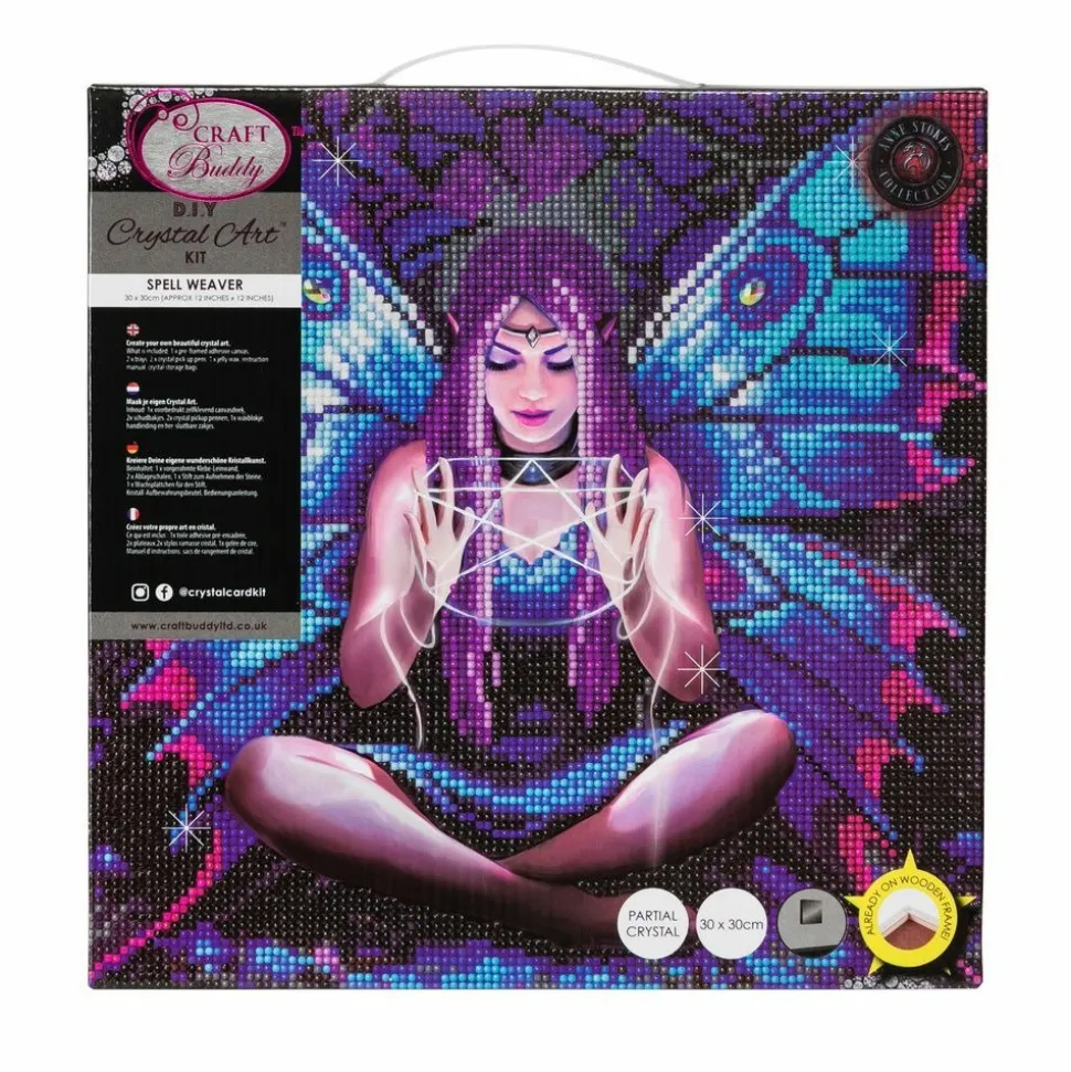 CRYSTAL ART - Tableau crystal art à diamanter - tisseuse - 30 x 30 cm