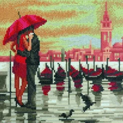 CRYSTAL ART - Tableau crystal art à diamanter - venise - 30 x 30 cm