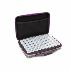 CRYSTAL ART - Trousse de rangement crystal art pour strass et diamants - 60 pots - jungle