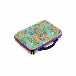 CRYSTAL ART - Trousse de rangement crystal art pour strass et diamants - 60 pots - jungle