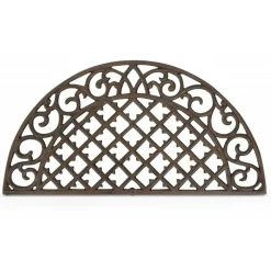 DÉCORATION D'AUTREFOIS - Paillasson demi lune fonte fonte marron - décoration d'autrefois