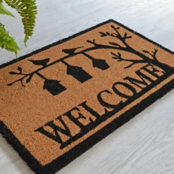 DÉCOWEB - Paillasson coco 71 x 46 cm - oiseaux