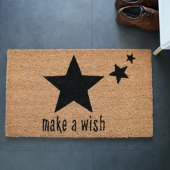 DÉCOWEB - Paillasson coco 45 x 75 cm - étoiles