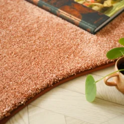 DÉCOWEB - Tapis contemporain de forme organique - influence - rose corail - 160 x 240 cm