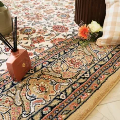 DÉCOWEB - Tapis traditionnel floral - mamie in love - corail doux - 240 x 340 cm