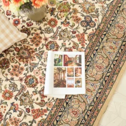 DÉCOWEB - Tapis traditionnel floral - mamie in love - corail doux - 160 x 230 cm