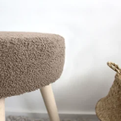 DECOSTARS - Decostars - tabouret rond en bouclettes