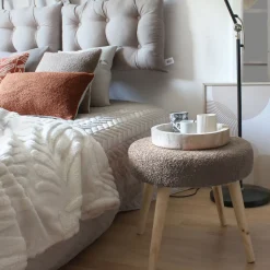 DECOSTARS - Decostars - tabouret rond en bouclettes