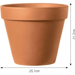 DEROMA - Pot Horticole en terre cuite Ø 25,1 x H. 21,7cm