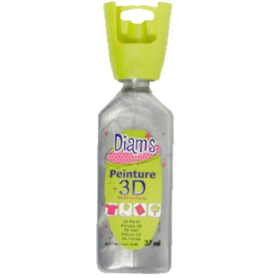 DIAM'S - Peinture 3d multisurface 37 ml - argent nacré