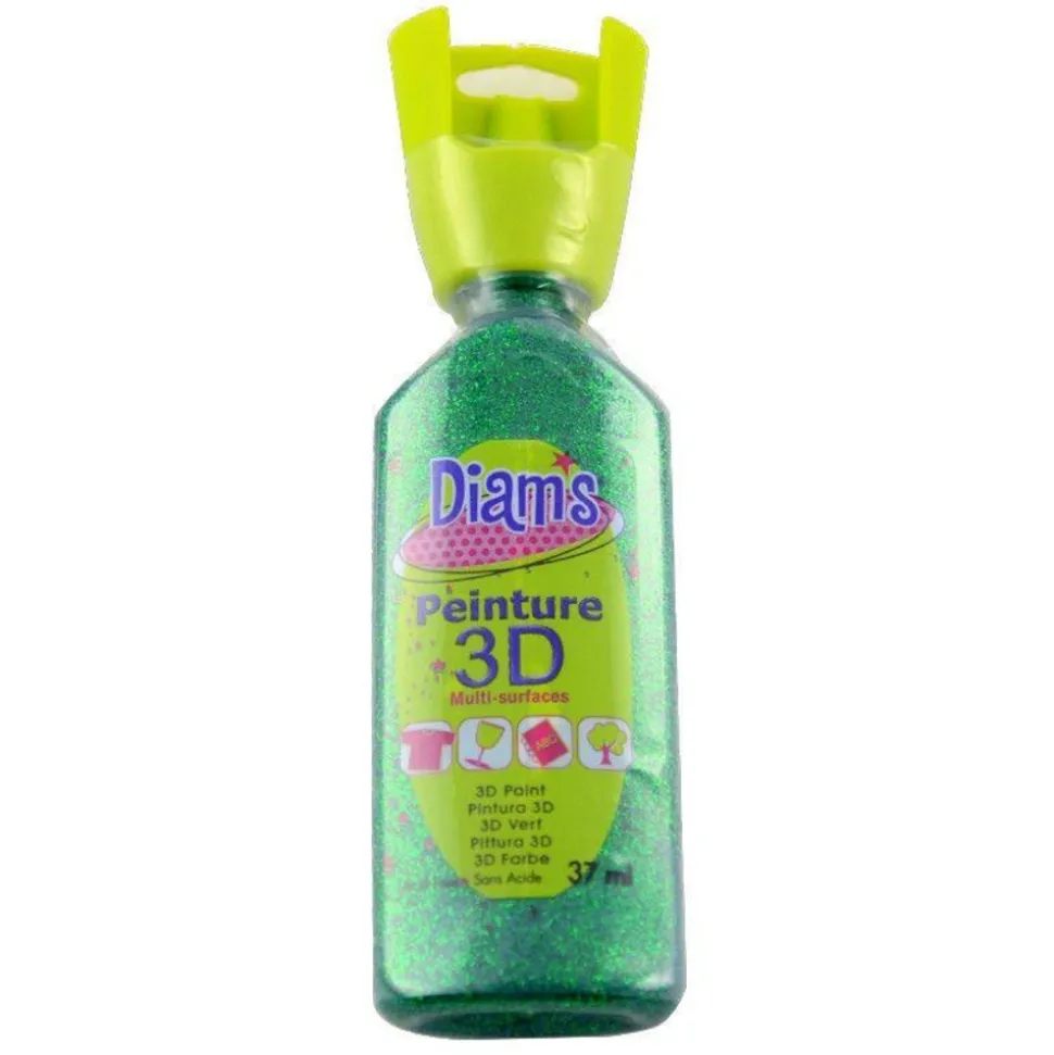 DIAM'S - Peinture 3d multisurface 37 ml - vert pailleté