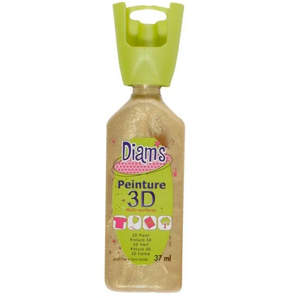 DIAM'S - Peinture 3d multisurface 37 ml - sable d'or nacré