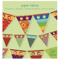 DJECO - 3 guirlandes de fanions super heros