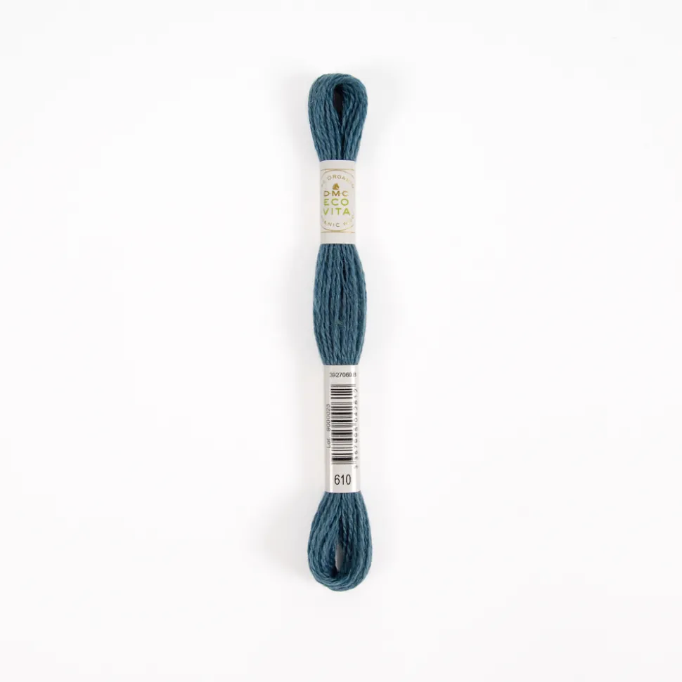 DMC - Fil de laine organique à broder Eco Vita 360 coloris 610 bleu -16m