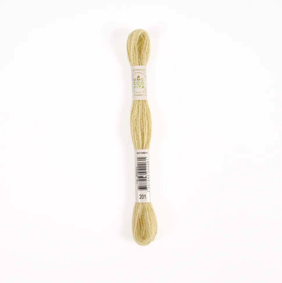 DMC - Fil de laine organique à broder Eco Vita 360 coloris 201 jaune -16m