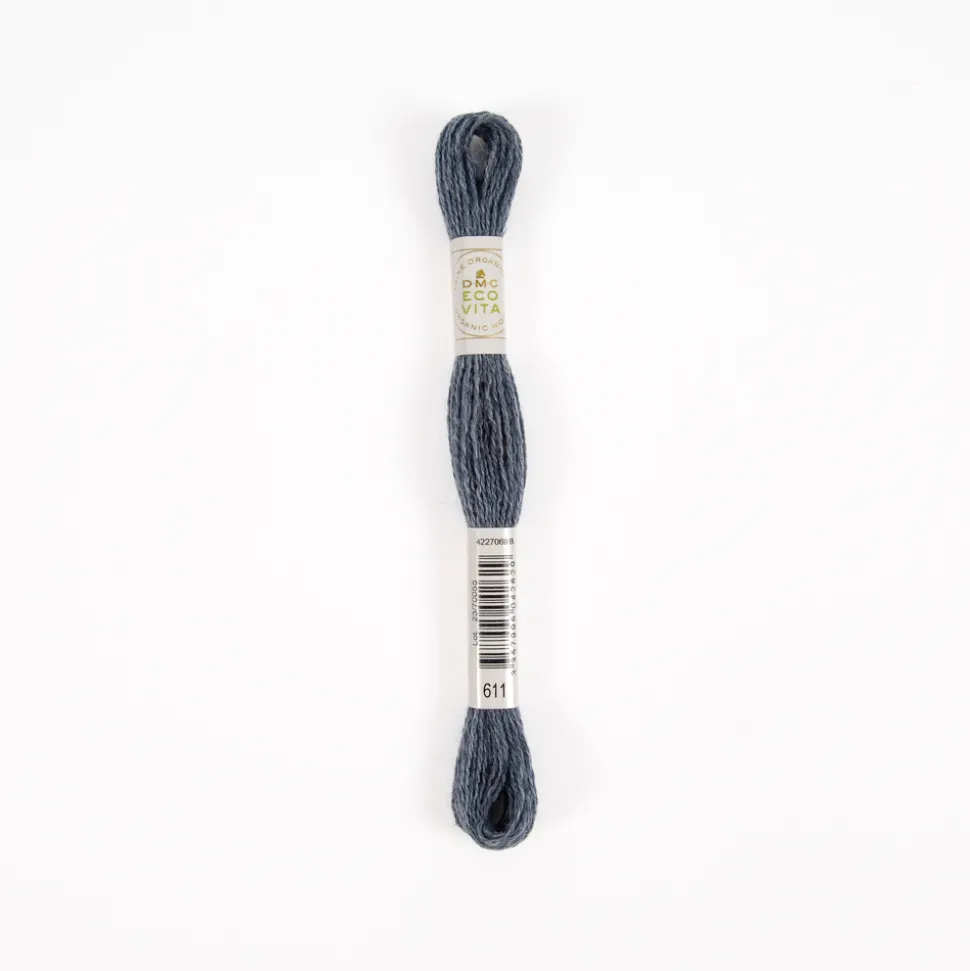 DMC - Fil de laine organique à broder Eco Vita 360 coloris 611 gris -16m