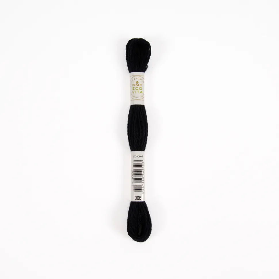 DMC - Fil de laine organique à broder Eco Vita 360 coloris 6 noir -16m
