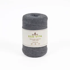 DMC - Fil Eco Vita Tape 250gr pour crochet et tricot, coloris 122 gris -120m