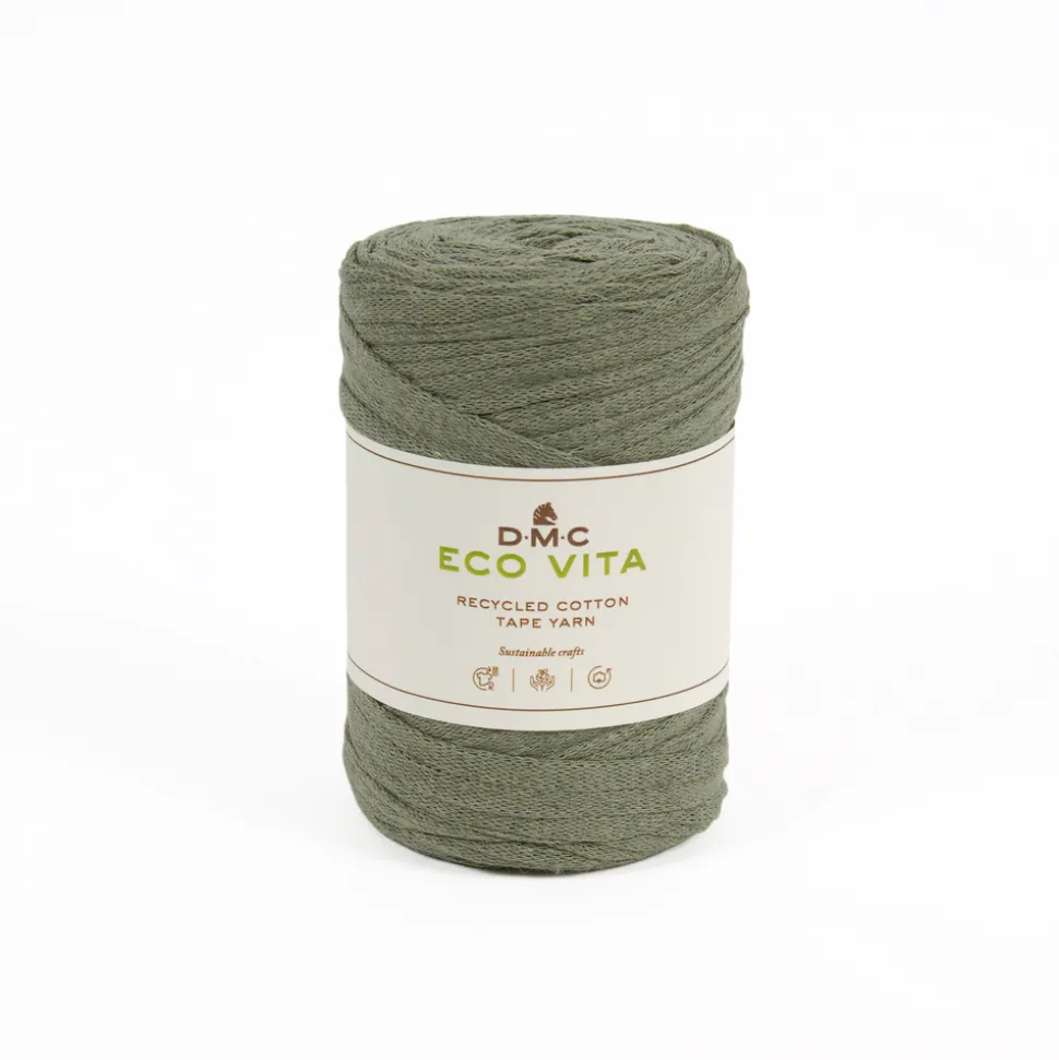 DMC - Fil Eco Vita Tape 250gr pour crochet et tricot, coloris 128 vert -120m