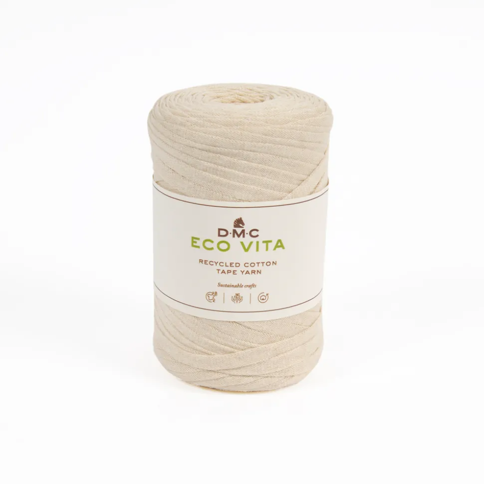 DMC - Fil Eco Vita Tape 250gr pour crochet et tricot, color 103 crème -120m
