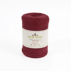 DMC - Fil Eco Vita Tape 250gr pour crochet et tricot, coloris 5 rouge -120m