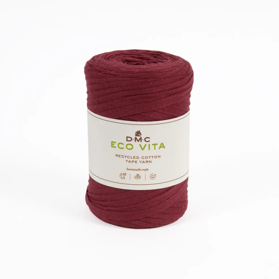 DMC - Fil Eco Vita Tape 250gr pour crochet et tricot, coloris 5 rouge -120m