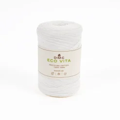 DMC - Fil Eco Vita Tape 250gr pour crochet et tricot, coloris 1 blanc -120m