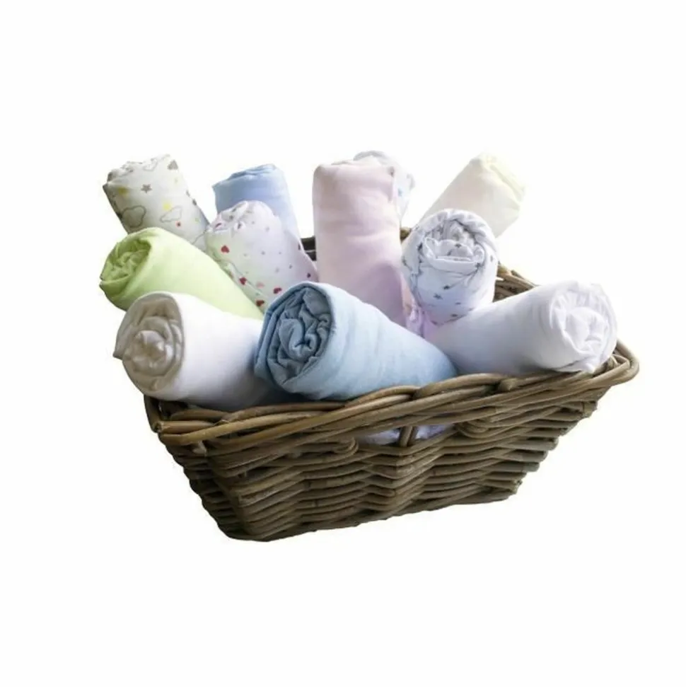 DOMIVA - Doux nid 2 draps housse blanc pois/perle 70 x 140 cm