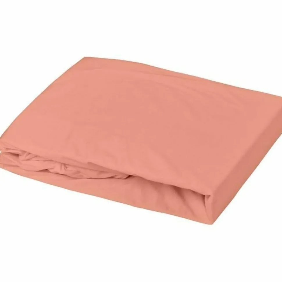DOMIVA - Drap housse + alese uni -oeko-tex - blanc/terracotta - 60 x 120 cm