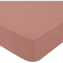 DOMIVA - Drap housse + alese uni -oeko-tex - blanc/terracotta - 60 x 120 cm