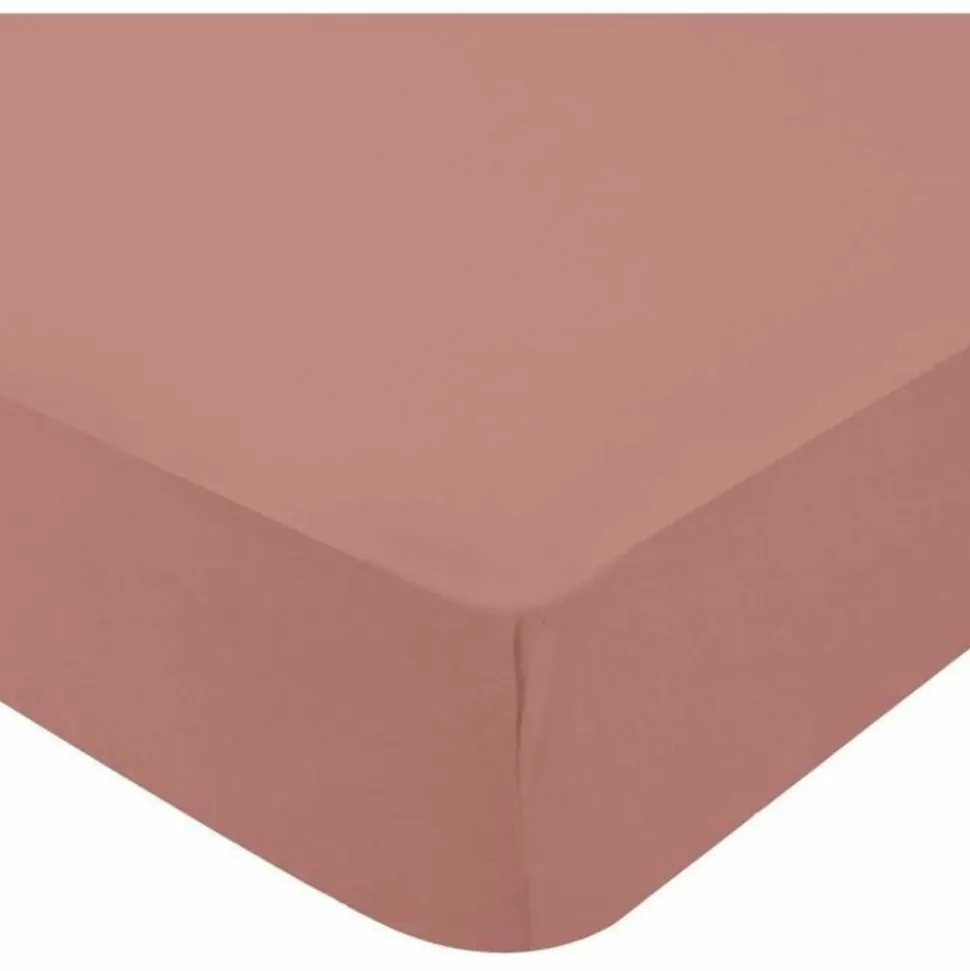 DOMIVA - Drap housse + alese uni -oeko-tex - blanc/terracotta - 60 x 120 cm