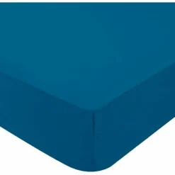 DOMIVA - Drap housse + alese uni -oeko-tex - blanc/canard - 60 x 120 cm