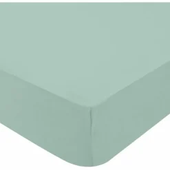 DOMIVA - Drap housse + alese uni -oeko-tex - blanc/vert de gris - 70 x 140 cm