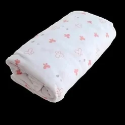 DOMIVA - Drap housse imprimé lapinou - rose - 60 x 120 cm