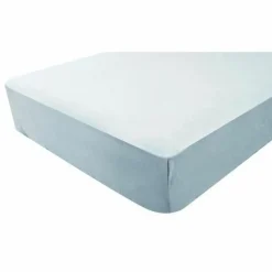 DOMIVA - Drap housse tout en 1 uni - jersey - imperméable - perle - 60 x 120 cm