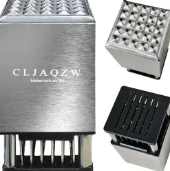 DOWNYPAWS - Attendrisseur de viande double face 2 en 1 en acier inoxydable avec 36 lames à aiguilles pour steak poisson noix, crustacés et plus