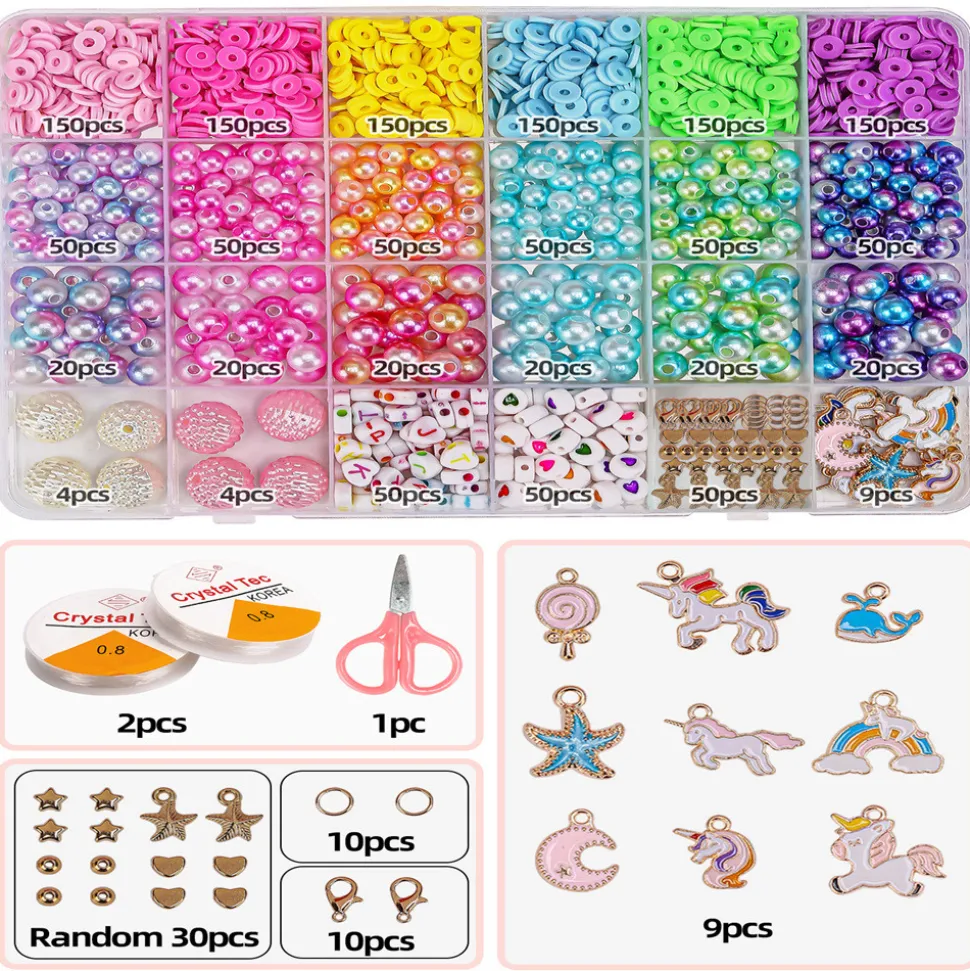 DOWNYPAWS - Boîte de perles faite à la main, contenant 1487 perles