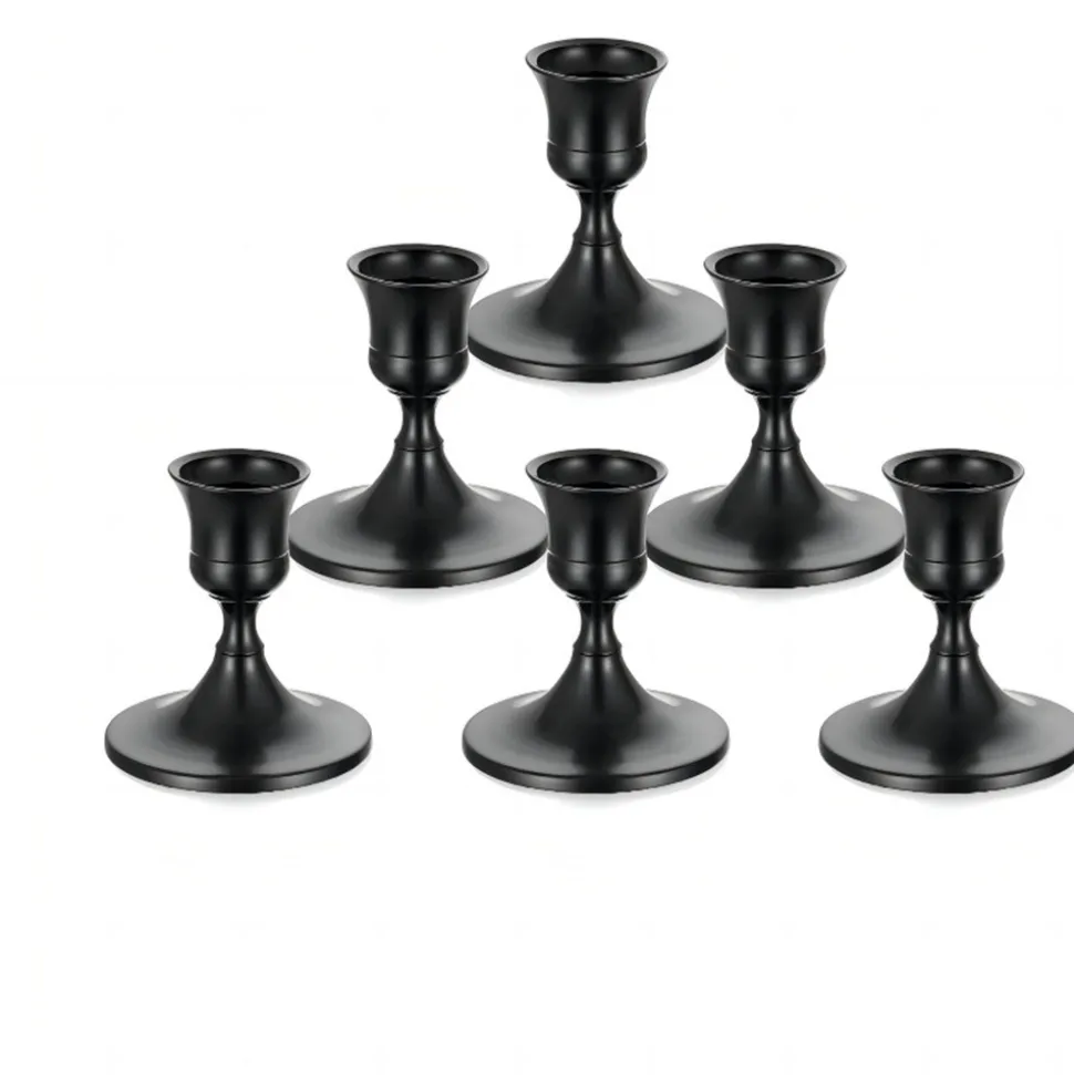 DOWNYPAWS - Bougeoir noir (2,2 cm) avec une base ronde stable en métal