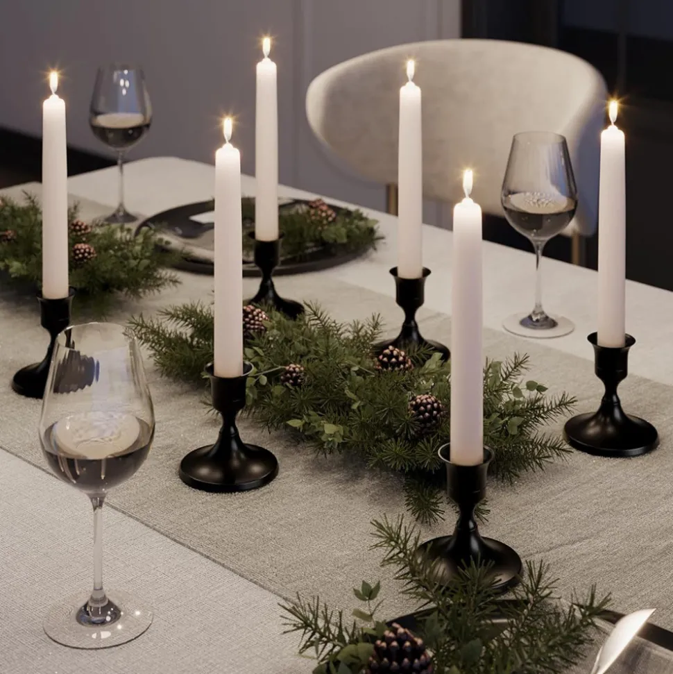 DOWNYPAWS - Bougeoir noir (2,2 cm) avec une base ronde stable en métal