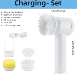 DOWNYPAWS - Brosse de nettoyage électrique portative multifonctionnelle: pour vaisselle de cuisine salle de bain et carrelage de piscine