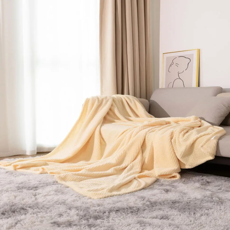 DOWNYPAWS - Couverture de canapé 160*220cm, jaune clair